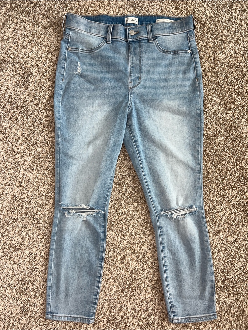 Wonderly Hi-Rise Skinny Crop Distressed Skinny Jeans Size 10R